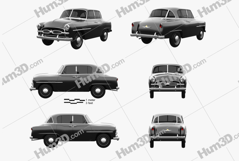 Toyota Crown Deluxe 1955 Blueprint Template