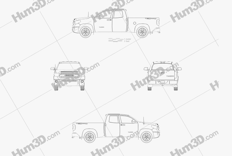 Toyota Tundra 双人驾驶室 TRD Pro 2017 蓝图