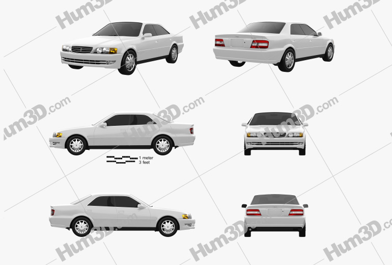 Toyota Chaser 2001 Blueprint Template