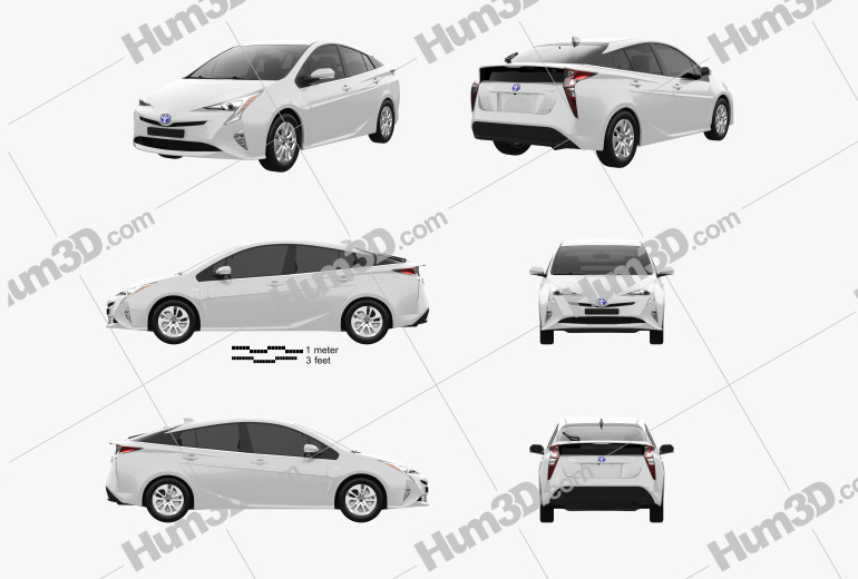 Toyota Prius Iconic 2018 Blueprint Template