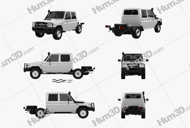Toyota Land Cruiser (VDJ79R) Double Cab Chassis 2016 Blueprint Template