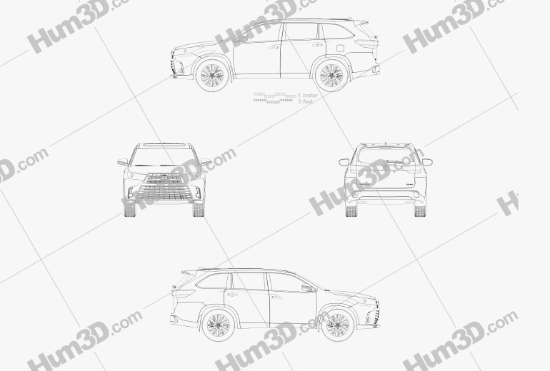 Toyota Highlander SE 2018 蓝图