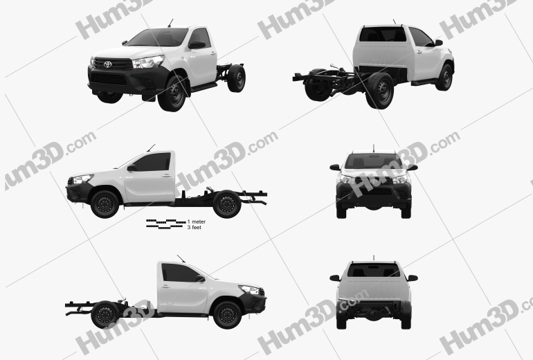 Toyota Hilux Workmate Single Cab Chassis 2018 Blueprint Template