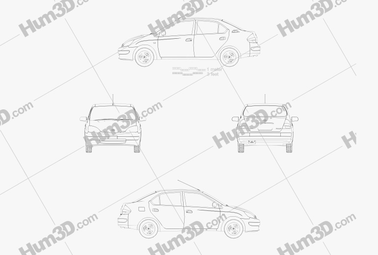 Toyota Prius (JP) 2000 Blueprint
