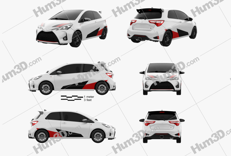 Toyota Yaris GRMN 2018 Blueprint Template