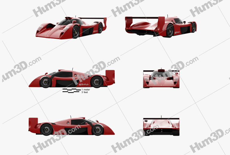 Toyota GT-One Road Car 1999 Blueprint Template