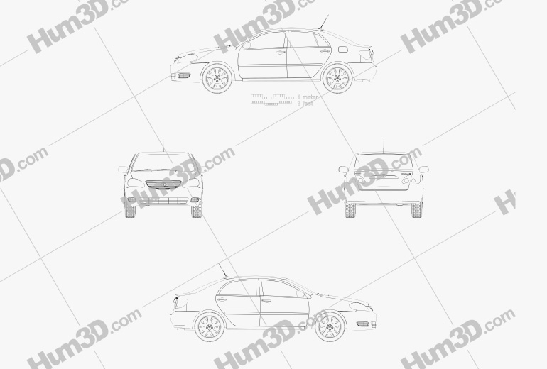 Toyota Corolla CE US-spec 2007 Blueprint