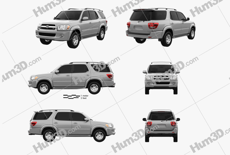 Toyota Sequoia Limited 2007 Blueprint Template