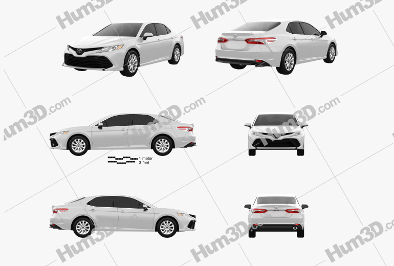 Toyota Camry LE 2021 Blueprint Template