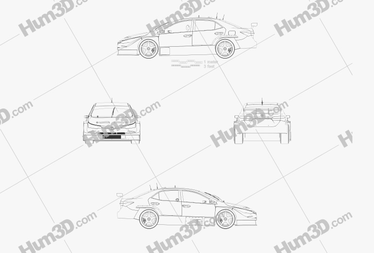 Toyota Corolla STC 2000 2018 Disegno Tecnico