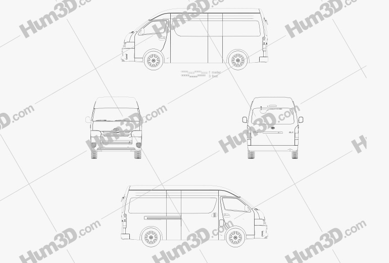Toyota Hiace Passenger Van L2H3 GLX 2020 Blueprint