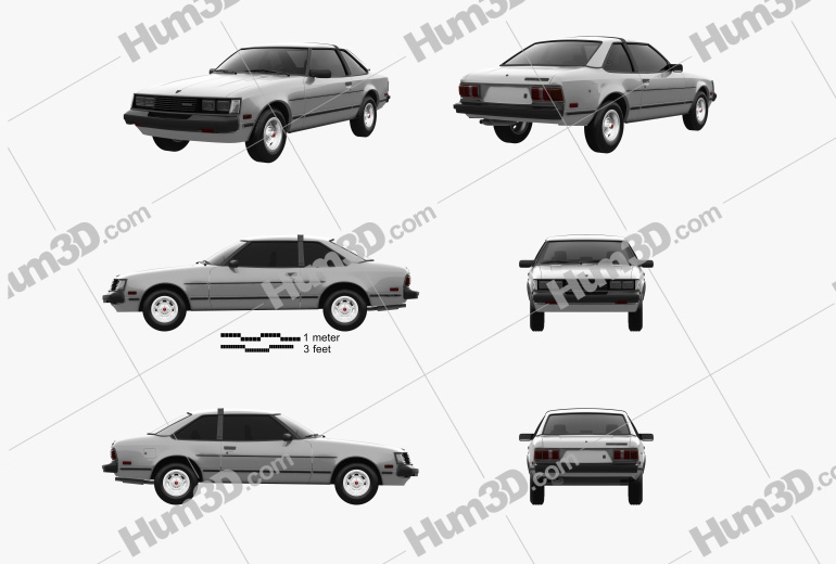 Toyota Celica ST coupe 1979 Blueprint Template
