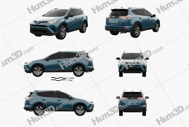 Toyota RAV4 LE 2018 Blueprint Template