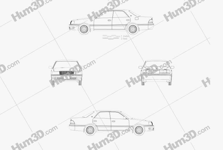 Toyota Crown Hard-top 1997 Disegno Tecnico