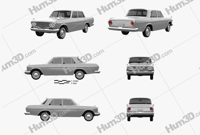 Toyota Crown 1962 Blueprint Template