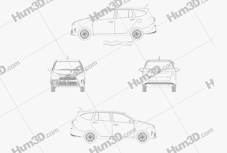 Toyota Astra Calya 2016 Disegno Tecnico