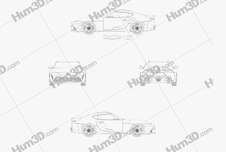 Toyota Supra US-spec 2019 設計図