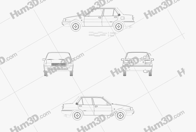 Toyota Corolla sedan 1983 Blueprint