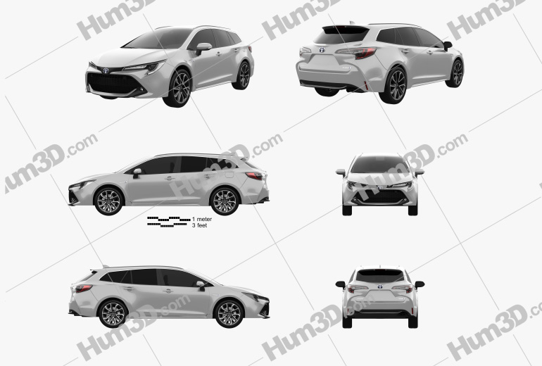 Toyota Corolla Touring Sports hybrid 2022 Blueprint Template