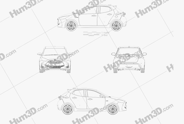 Toyota Yaris hybrid 2022 Blueprint