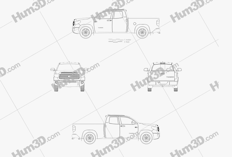 Toyota Tundra 双人驾驶室 SR5 2017 蓝图