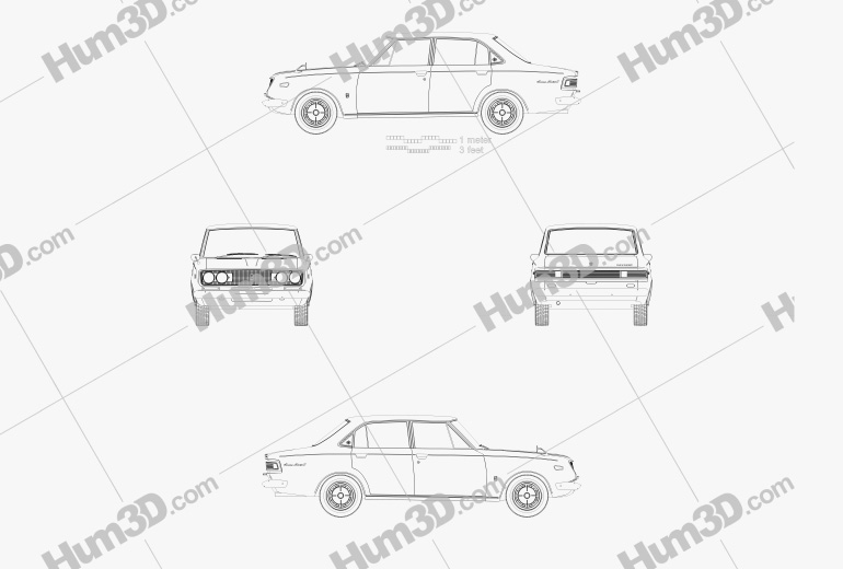 Toyota Mark II sedan 1968 Blueprint