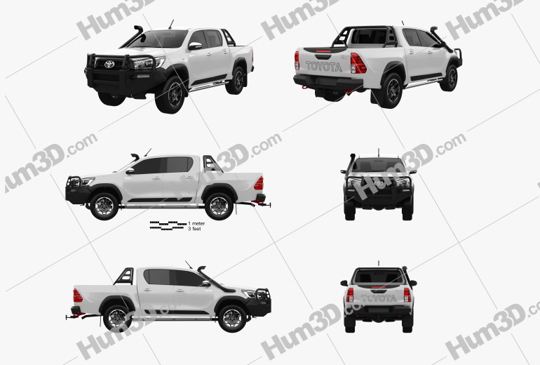 Toyota Hilux Double Cab Rugged 2022 Blueprint Template
