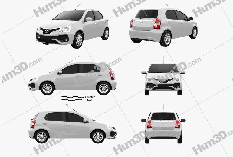 Toyota Etios hatchback 2022 Blueprint Template