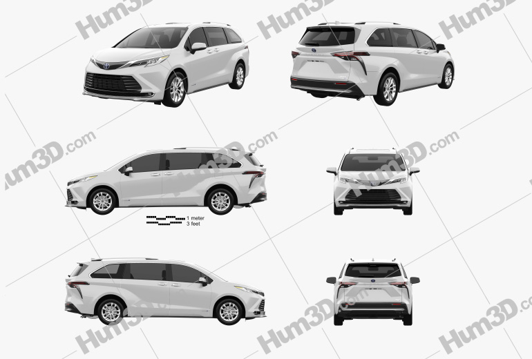 Toyota Sienna Limited 2022 Blueprint Template
