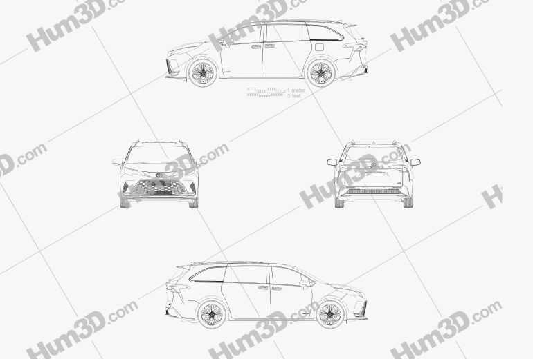 Toyota Sienna XSE 2022 Blueprint