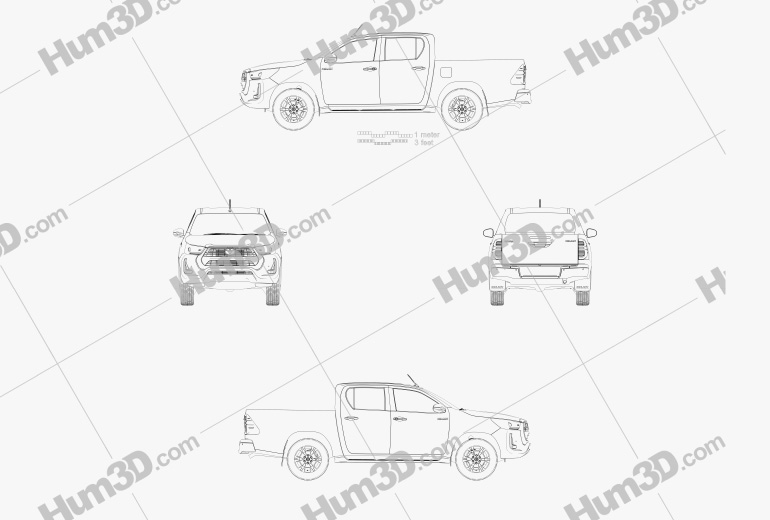 Toyota Hilux Cabine Dupla 2022 Blueprint