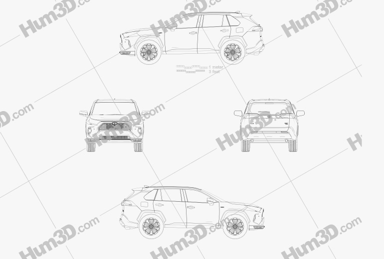 Toyota RAV4 PHEV 2022 Чертеж