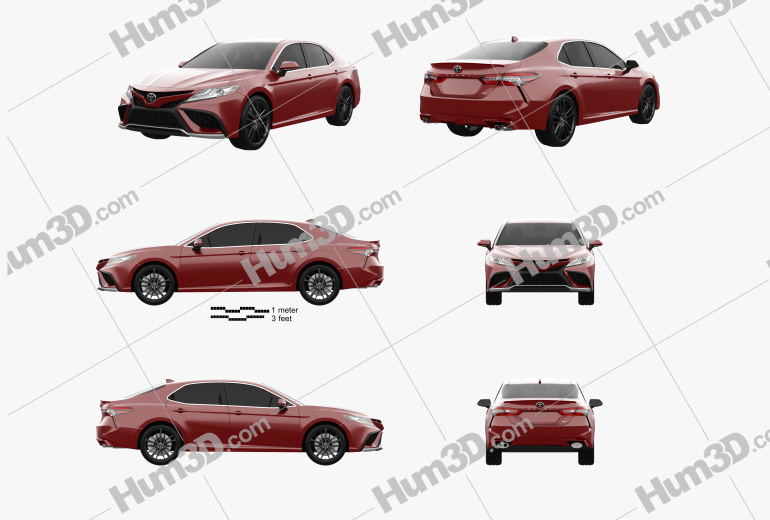 Toyota Camry XSE 2022 Blueprint Template