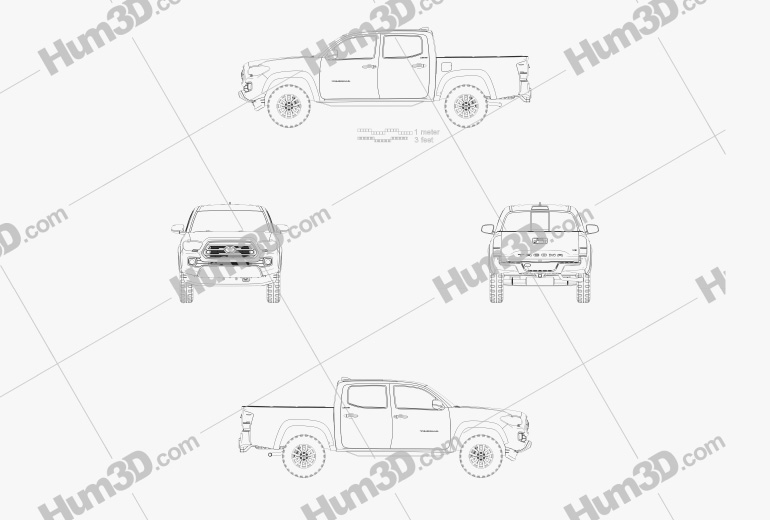 Toyota Tacoma Cabine Double Short bed Limited 2022 Blueprint