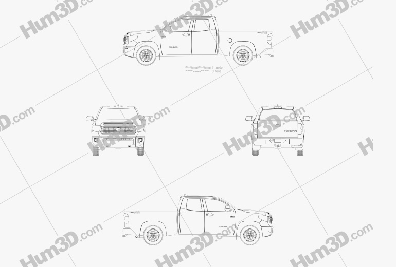 Toyota Tundra Cabina Doppia Standard bed Limited 2022 Blueprint