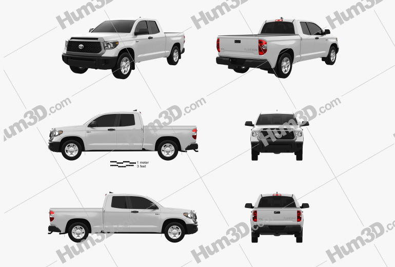 Toyota Tundra Double Cab Standard bed SR 2022 Blueprint Template