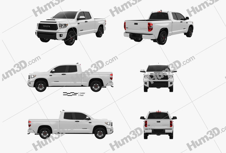 Toyota Tundra Double Cab Standard bed TRD Pro 2021 Blueprint Template
