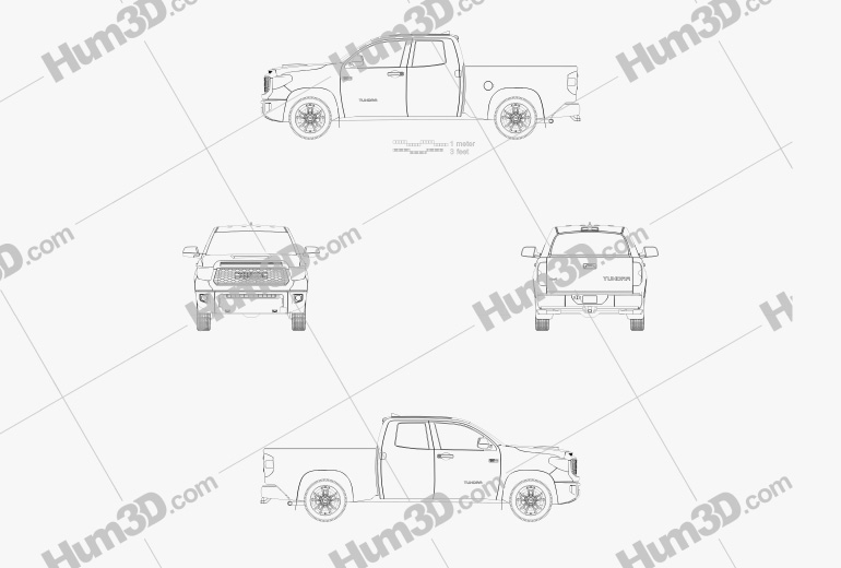 Toyota Tundra Двойная кабина Standard bed TRD Pro 2021 Чертеж