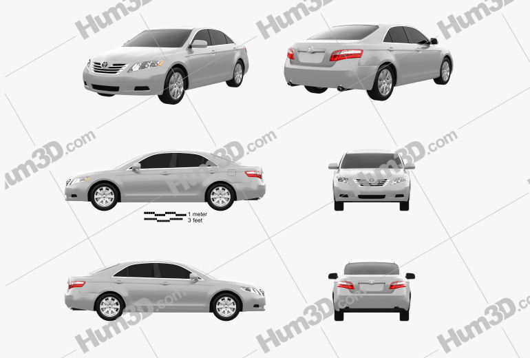 Toyota Camry LE 2013 Blueprint Template