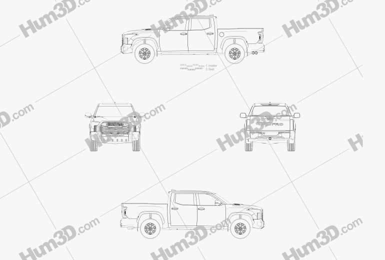 Toyota Tundra CrewMax TRD Pro 2022 Креслення
