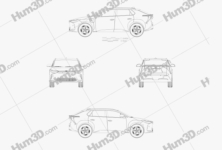 Toyota bZ4X XLE 2023 Blueprint
