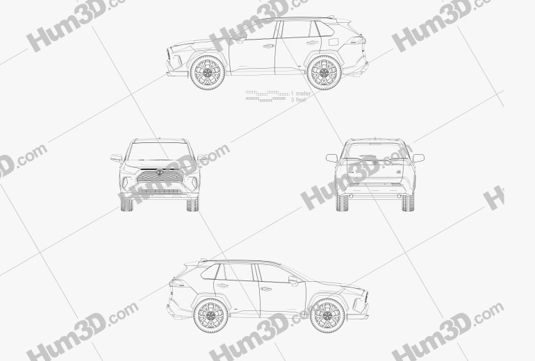 Toyota RAV4 XSE ibrido 2022 Blueprint