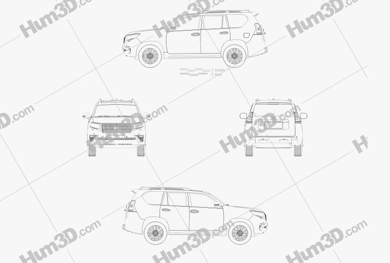Toyota Land Cruiser Prado 5-door 2020 Blueprint