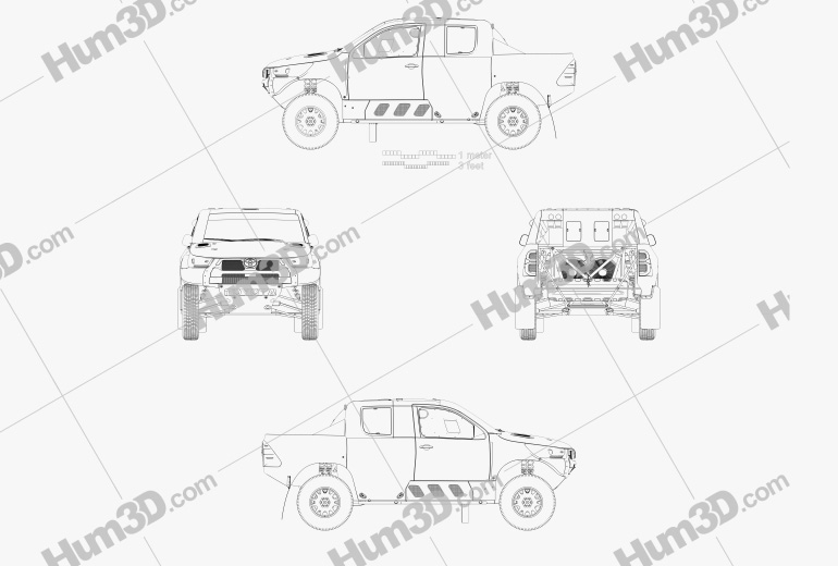 Toyota Hilux Dakar Rally 2020 Чертеж
