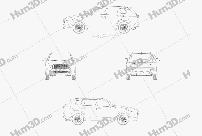 Toyota Corolla Cross LE US-spec 2022 Blueprint