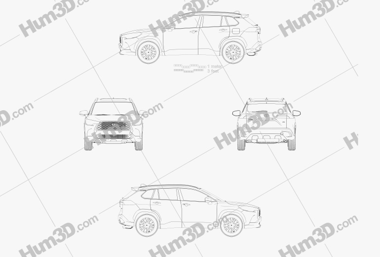 Toyota Corolla Cross L US-spec 2022 Blueprint