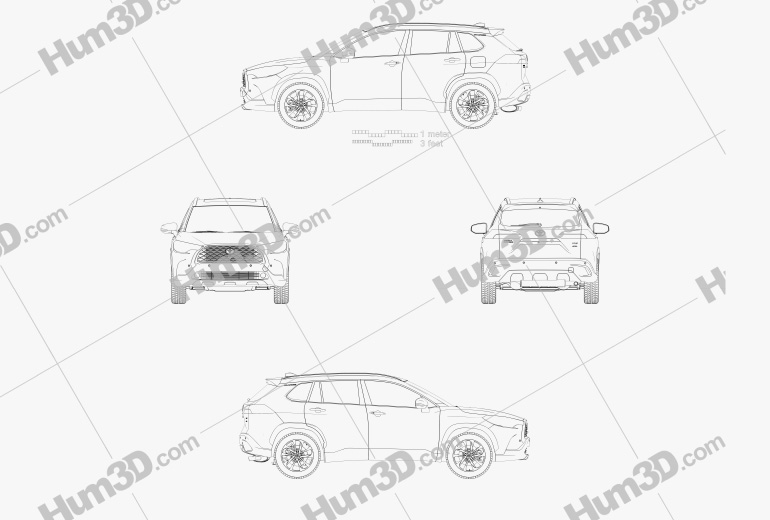 Toyota Corolla Cross XLE US-spec 2022 Blueprint