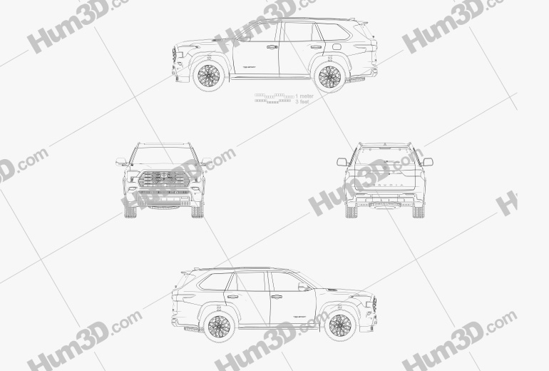 Toyota Sequoia SR5 TRD Sport 2022 Blueprint