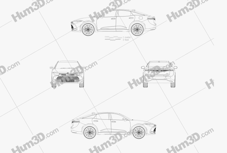 Toyota Crown Limited US-spec 2022 Blueprint