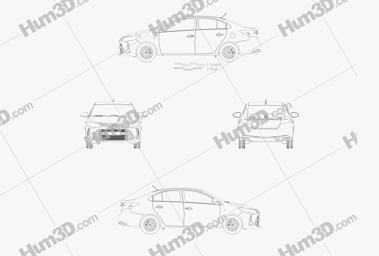 Toyota Vios CN-spec 2021 Blueprint